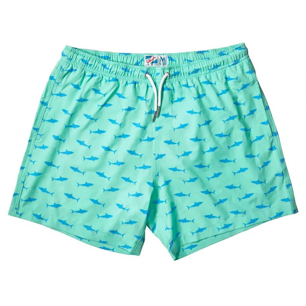 NEW BERMIES men's great white classic swim trunk in green